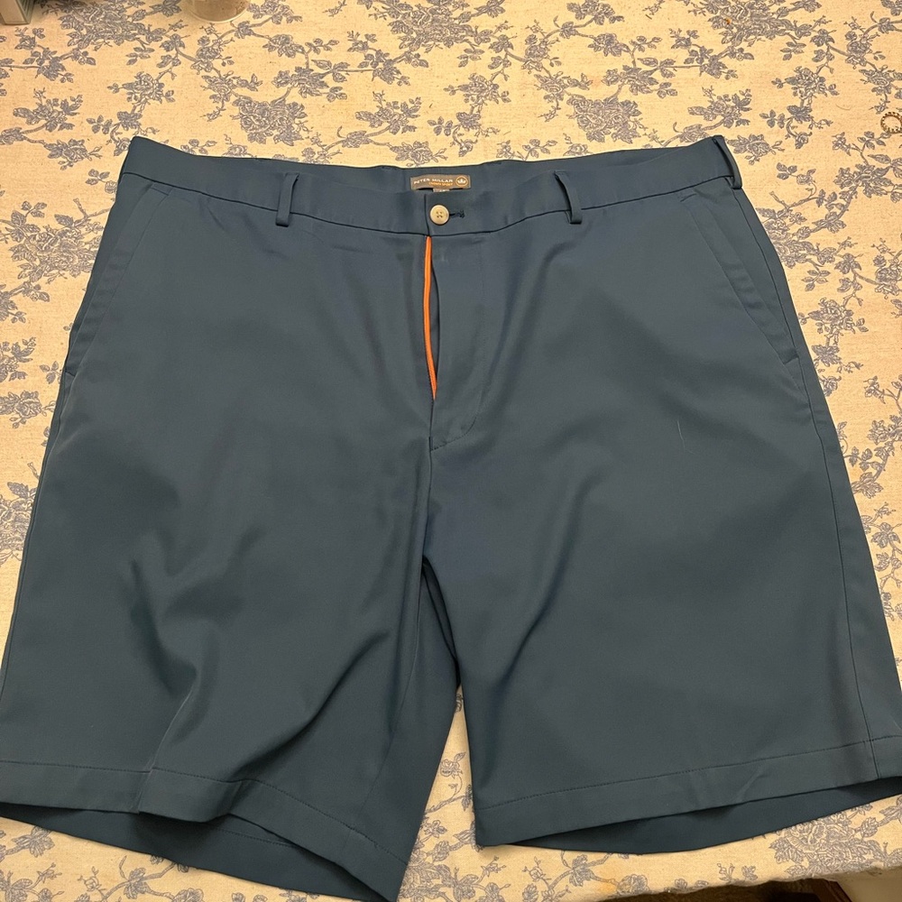 Peter Millar Teal and Orange Trim Shorts